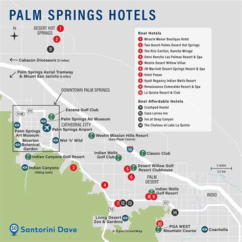 Palm Springs Hotel Map Best Areas Neighborhoods And Places To Stay