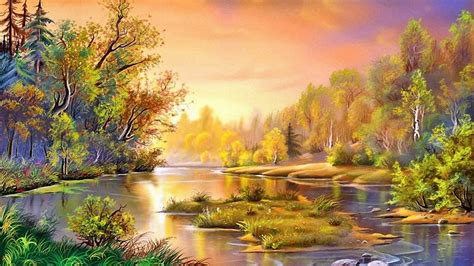 Download Wallpaper Landscape River Trees 0594746 110