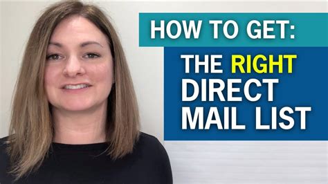 How To Get The Right Direct Mail Marketing List Youtube