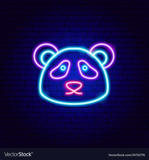Panda Neon Sign Royalty Free Vector Image Vectorstock