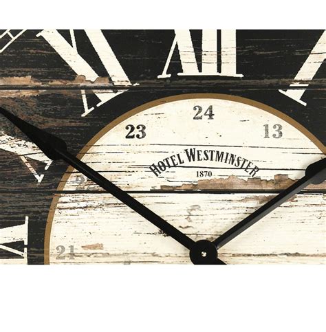 Hotel Westminster Rustic Cottage Black White Large Wall Clock