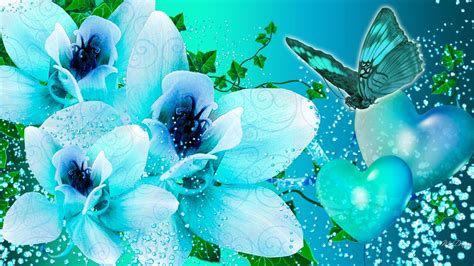 Blue Orchid Shine Aquaa Turquoise Butterfly Wallpaper Trong 2020 Màu