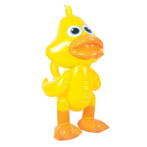 Standing Inflatable Duck Featuring Orange Beak And Feet Detail Made Out
