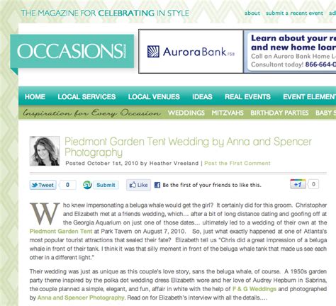 Published Fall 2010 Occasions Online Atlanta Wedding