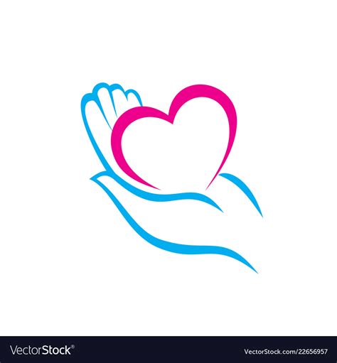 Hand Holding A Heart Icon Isolated Symbol Vector Image
