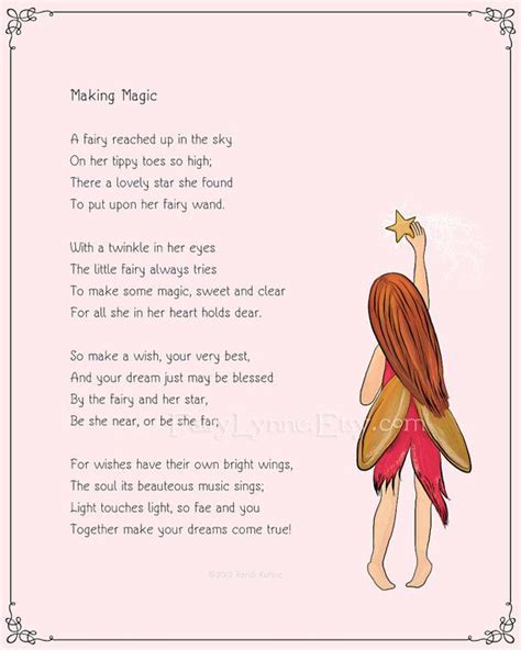 Original Fairy Poem Making Magic 8x10 Instant Download Image File