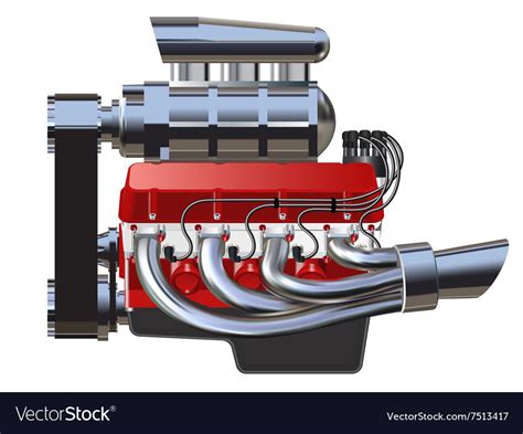 Hot Rod Engine Royalty Free Vector Image Vectorstock