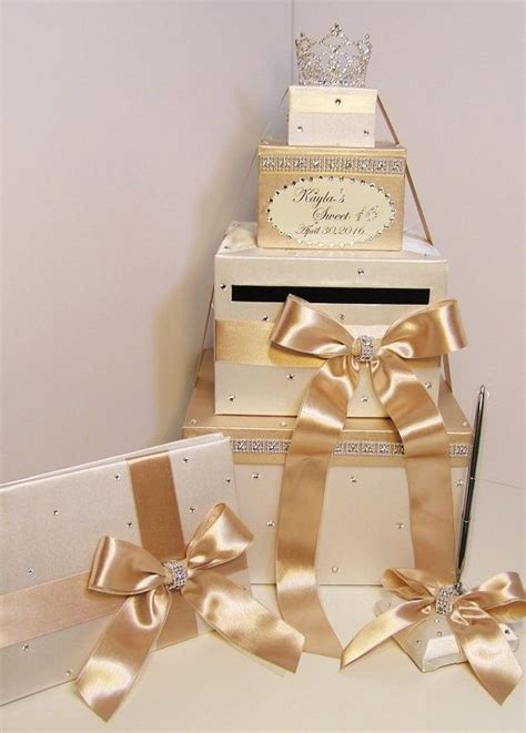 Quinceañera Sweet 16 Birthday Wedding Card Box 3 Sets4 Card box