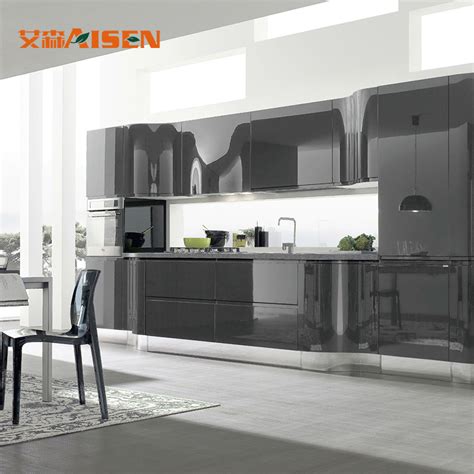 Affordable Modern Mdf Kitchen Designs Free Standing Pantry Black