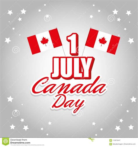 Happy Canada Day Celebration Poster Stock Vector Illustration Of