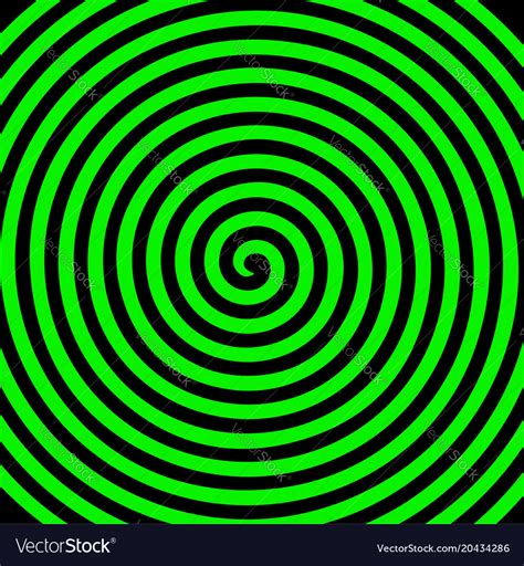 Green Black Round Abstract Vortex Hypnotic Spiral Vector Image