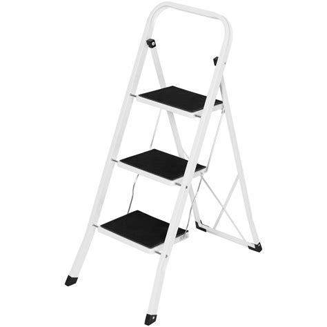 Best Choice Products Portable Folding 3 Step Ladder Steel Stool 300lb