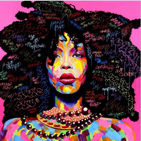 Wall Art African American Black Abstract Portrait Art