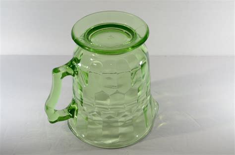 Hazel Atlas Green Depression Glass Pitcher Colonial Honeycomb Etsy