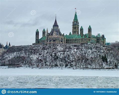 Canadian Federal Parliament Buildings In The Winter Ottawa Canada