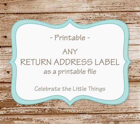 Return Address Labels In Diy Printable By Treschicpartydesigns Return