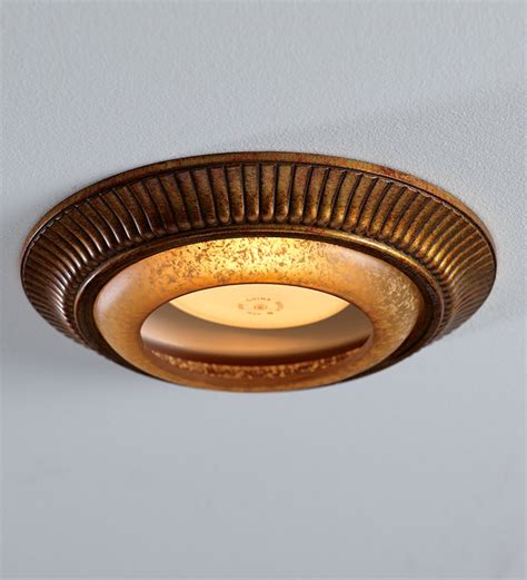 Recessed Light Cap Ring with Fluted Trim - Honey | PlowHearth