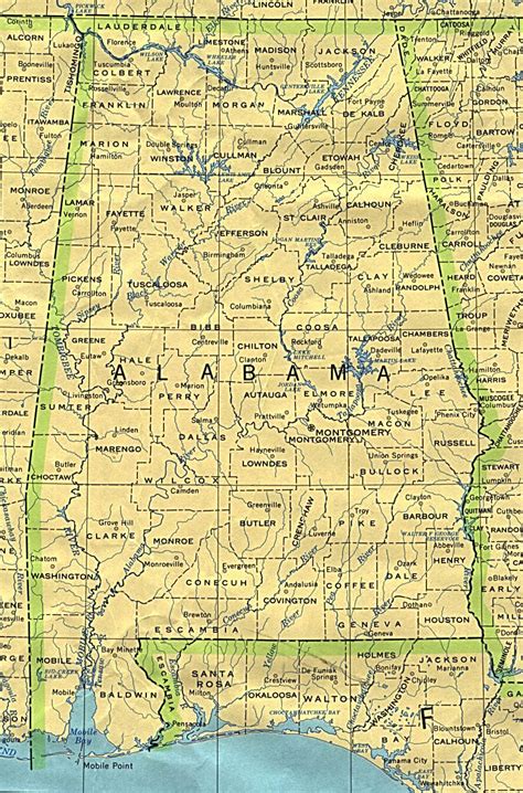 Mapa Politico De Alabama Tamaño Completo Ex