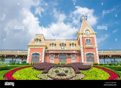 Disneyland City Hall And Railway Station Hong Kong Disneyland Stock