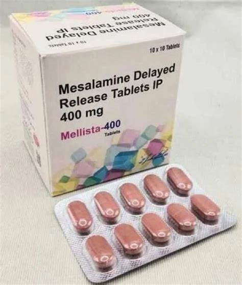 Mesalamine Delayed Release Mellista 400mg Tablet At Rs 1500box