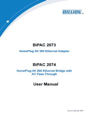 Fillable Online Bipac Homeplug Av Utility Billion Fax Email Print