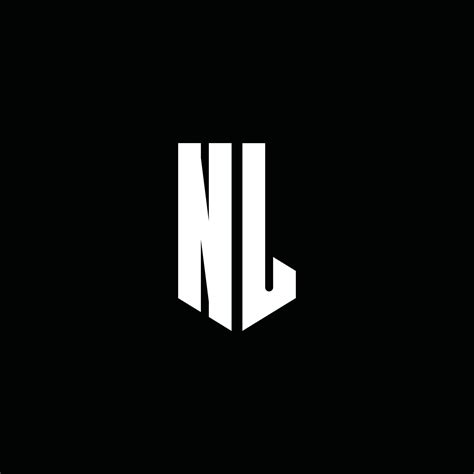 Nl Logo Monogram With Emblem Style Isolated On Black Background 3740919