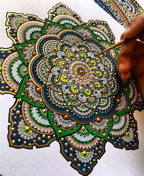 Artist Spends Hours On Ornate Mandalas Gilded With Gold Leaf My