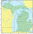 Counties Map of Michigan • Mapsof.net