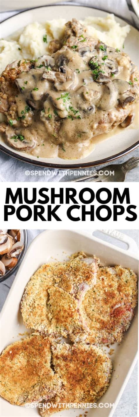Great comfort food for cold days! Mushroom Pork Chops {Oven Baked!} - Simple dishes