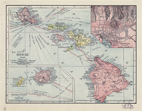 Large Old Administrative Map Of Hawaii 1912 Hawaii Large Old