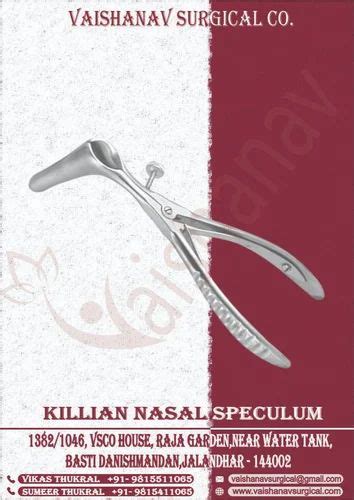 VAISHANAV KILLIAN NASAL SPECULUM For Hospital At Rs 1 Piece In Jalandhar