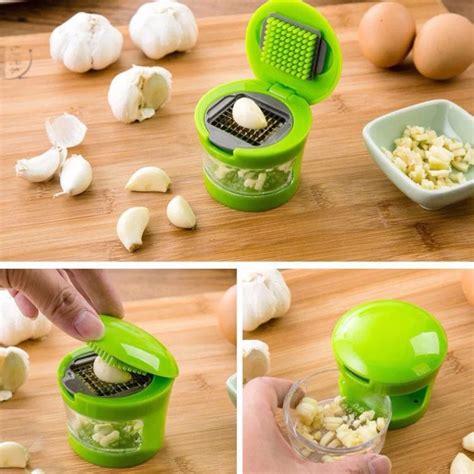 Kitchen Mini Garlic Press Presser Onion Chopper Cutter Mincer Slicer