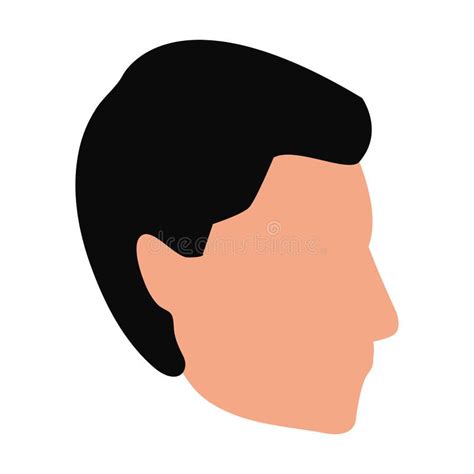 Profile Man Head Icon Flat Design Stock Vector Illustration Of