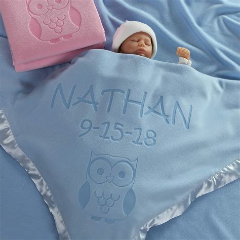 Custom Catch Personalized Owl Baby Blanket T For Boy