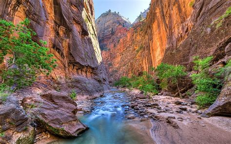 Vista Del Parque Nacional Zion Parque Zion Cañón Zion Paisaje Fondo