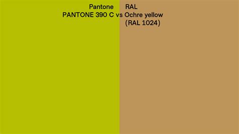 Pantone 390 C Vs Ral Ochre Yellow Ral 1024 Side By Side Comparison