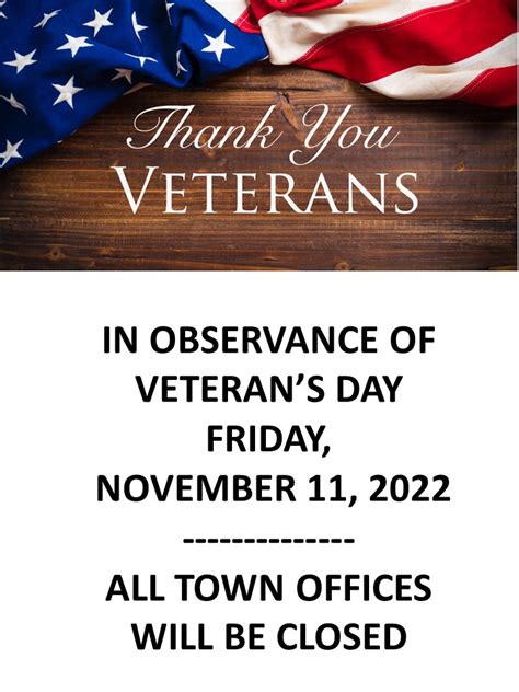 Veterans Day Office Closure Town Of Hebron