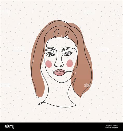 Line Woman Face Over A White Background Stock Vector Image And Art Alamy