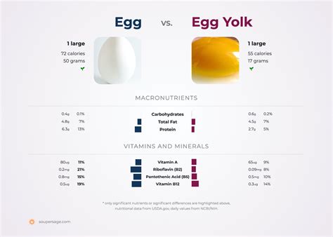 Nutrition Comparison Egg Yolk Vs Egg
