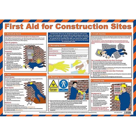 First Aid For Construction Sites Poster 590mm X 420mm Safety Signs Uk Ltd