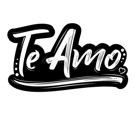 Te Amo I Love You Spanish Text Vector Lettering Design Stock Vector