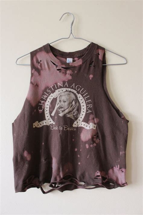 Womens Bleached And Shredded Christina Aguilera Tank Top Etsy Canada