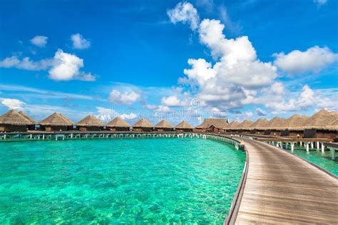 Water Villas Bungalows In The Maldives Stock Photo Image Of Beach