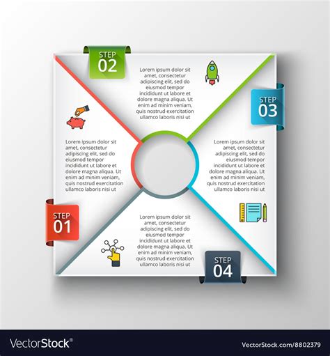 Square Infographic Royalty Free Vector Image Vectorstock