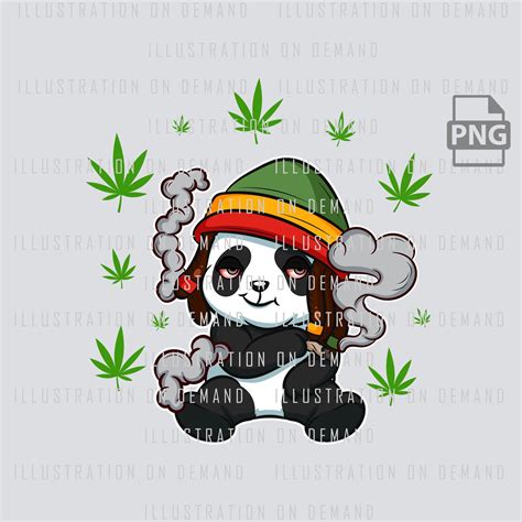 Weed Smoking Animal 420 Panda Bear Png Cannabis Png Cute Etsy