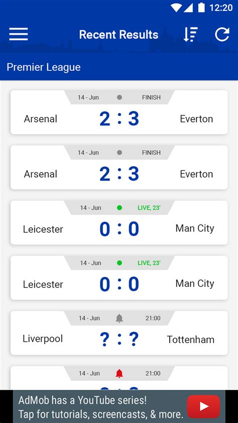 Get live soccer scores optimised for your mobile device at livescore.mobi. Pin by HiCom Solutions on Live Score Football App Template ...
