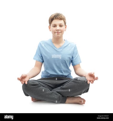 Young Boy Doing Yoga Stock Photo Alamy