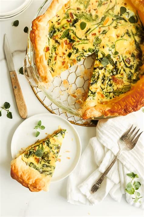 Puff Pastry Quiche Recipe With Bacon Spinach Momma Fit Lyndsey