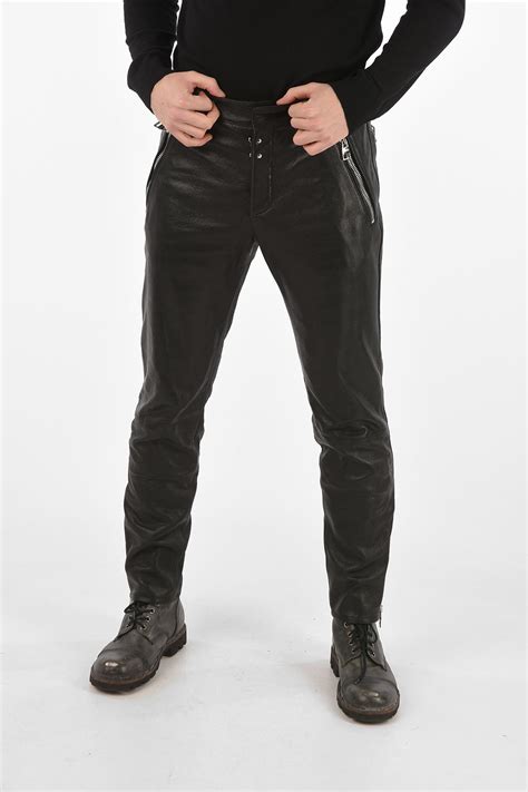 Alexander Mcqueen Leather Pants Men Glamood Outlet