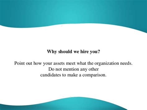 Why Should We Hire You Interview Question Best Answer